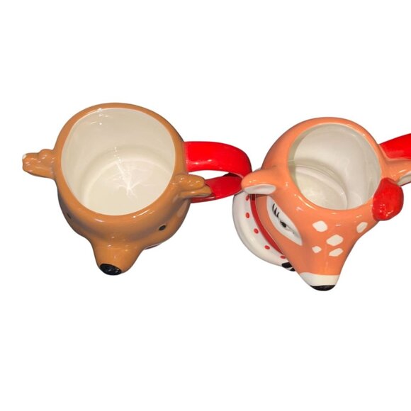 Set Of 2 Deer & Bear Ceramic Holiday Mugs - Picture 2 of 8